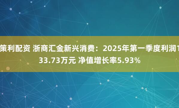 策利配资 浙商汇金新兴消费：2025年第一季度利润133.73万元 净值增长率5.93%
